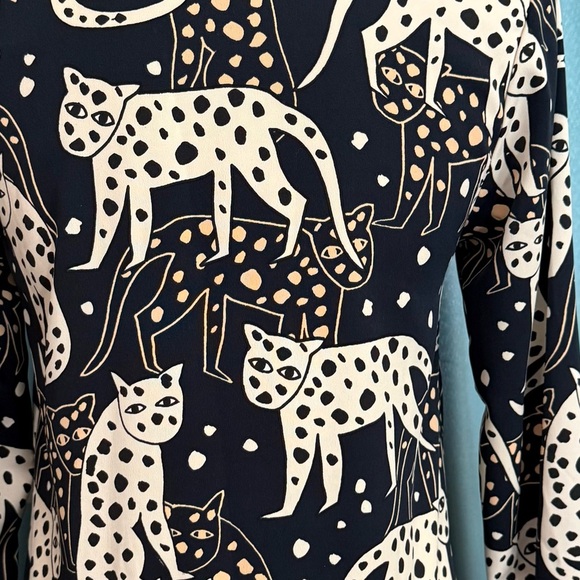 MONKL cat print maxi dress. Button front XXS - Picture 4 of 10